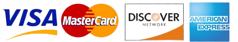 Accepted credit and debit cards