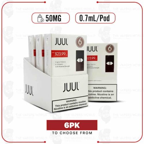 JUUL Virginia Tobacco Pods – 5% Nicotine – 0.7ml – 6 CT