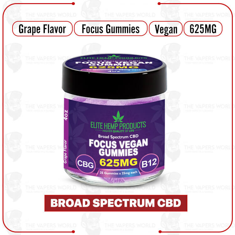 Elite Hemp - CBD Vegan Gummies 625mg Focus