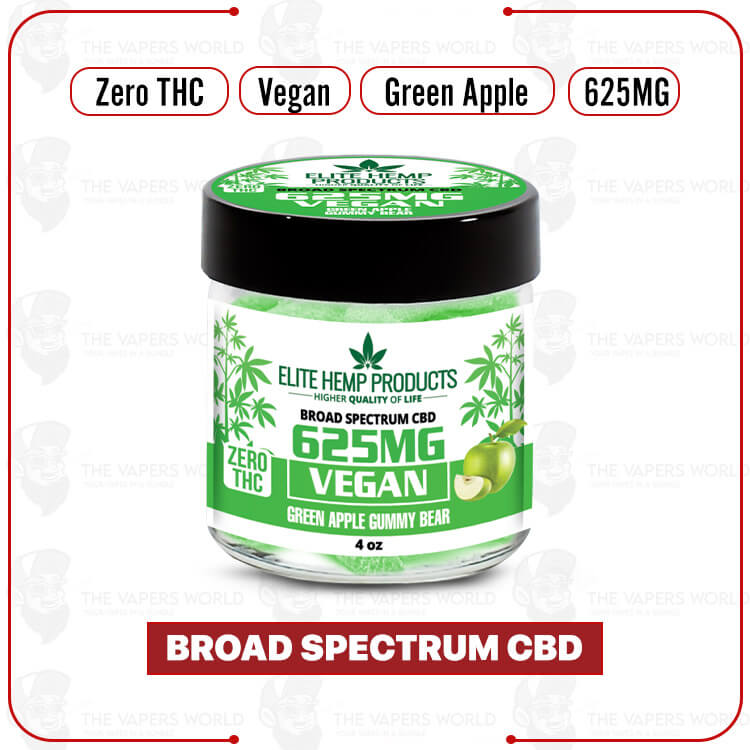 Elite Hemp - CBD Vegan Gummies 625mg Green Apple