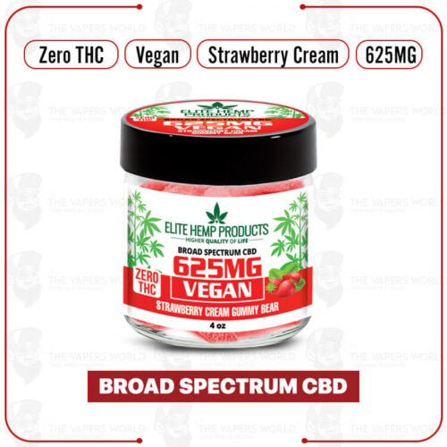 Elite Hemp CBD Vegan Gummies 625mg Strawberry Cream