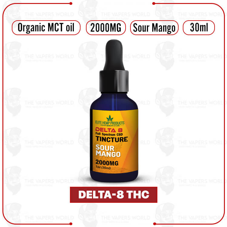 Elite Hemp - Delta 8 Tincture 2000MG Sour Mango