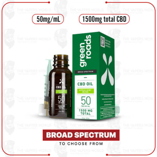 Green Roads Apple Kiwi Bliss Broad Spectrum CBD Oil - 30ml - 1500mg