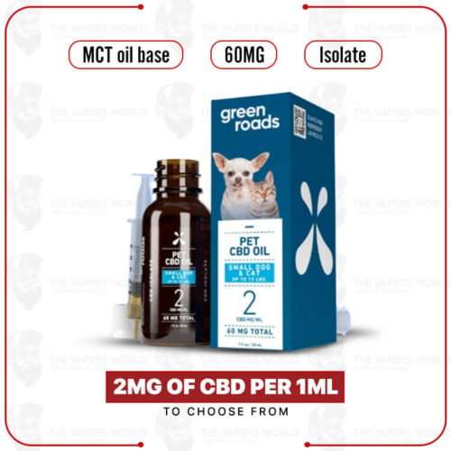 Green Roads Pet CBD Oil 60MG - Small Cat or Dog (up to 15lb)
