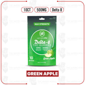 Cannabis Life Delta-8 Green Apple Gummies – 500mg (10ct)