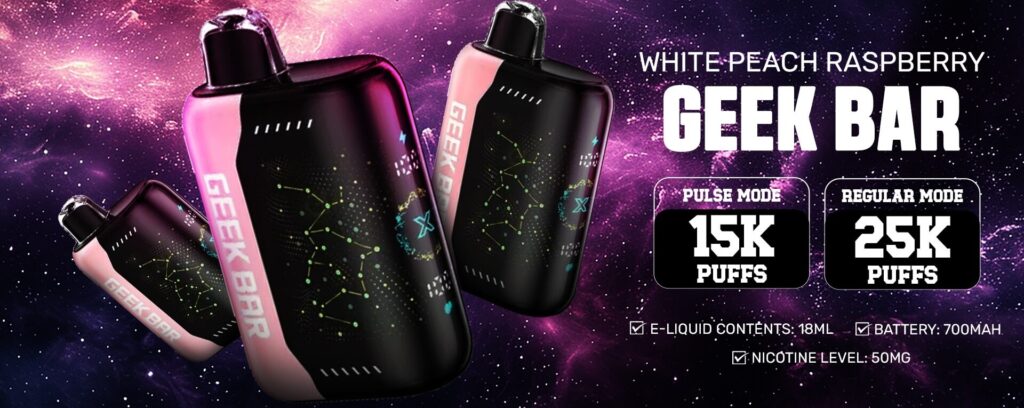 Zodiac Sign White Peach Raspberry Geek Bar Pulse X 25K Vape