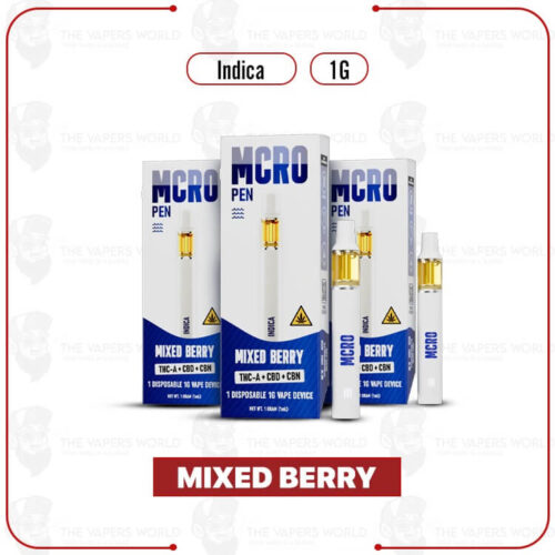 MCRO Pen THC-A+CBD+CBN Disposable 1G - Mixed Berry/Indica