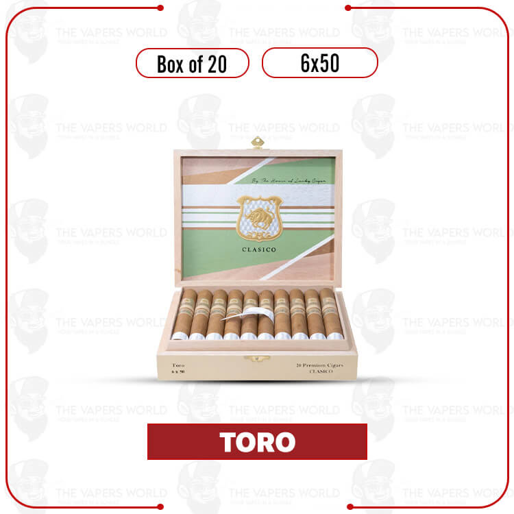 Classico by Lucky Cigar: Toro 6x50 Box of 20 Cigars