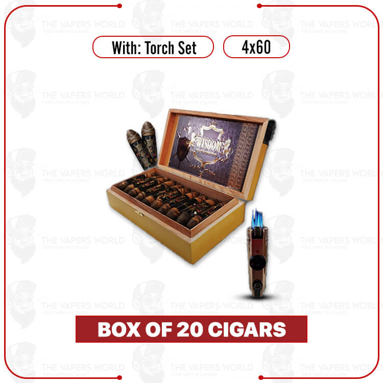 King Solomon 4×60 Box of 20 Cigars with Torch Set