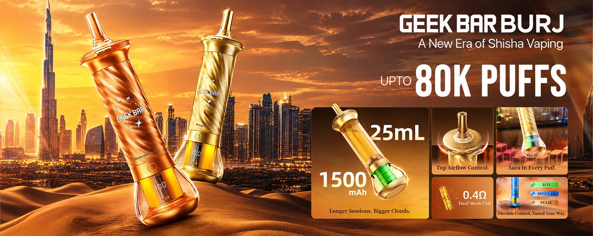 Geek Bar Burj 80K - Three Power Modes