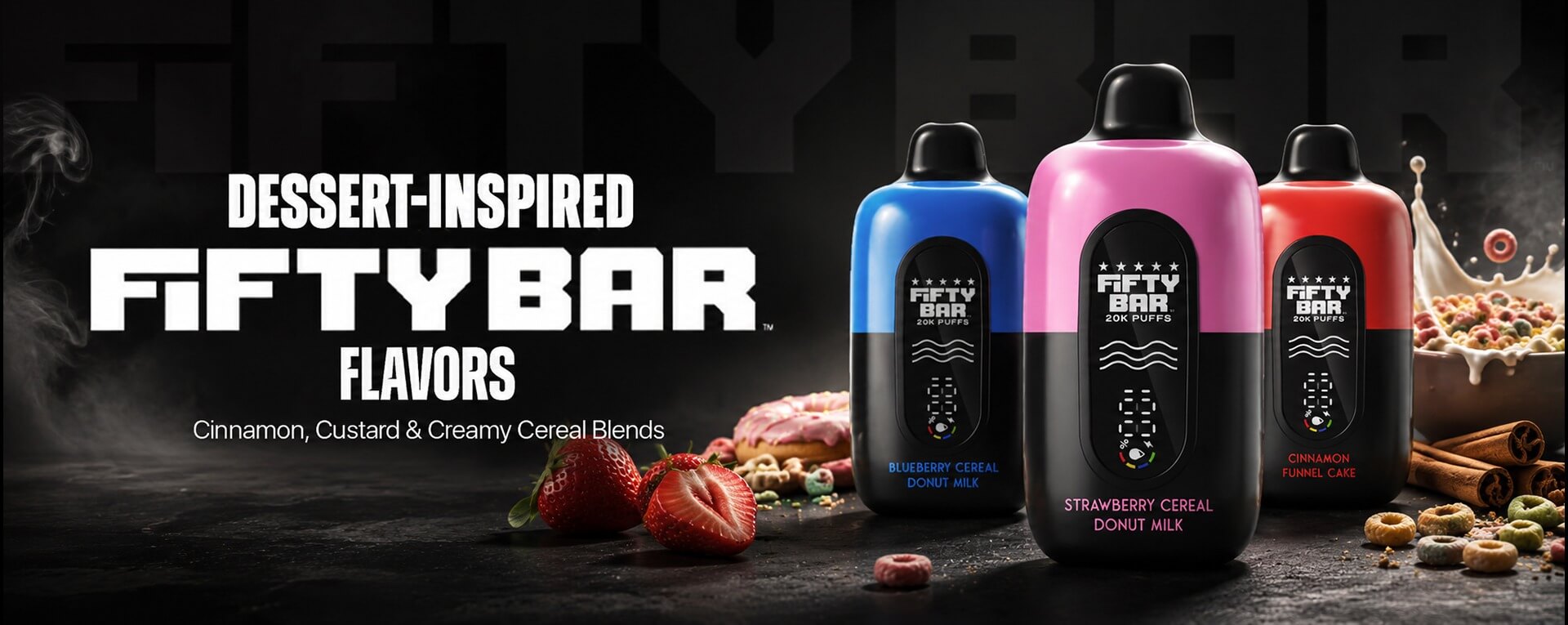 Dessert-Inspired Fifty Bar Flavors Cinnamon, Custard & Creamy Cereal Blends