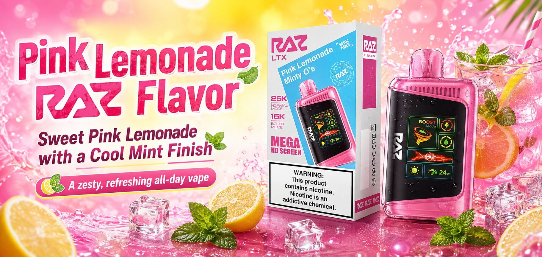Pink Lemonade RAZ Flavor – LTX 25K / DC 25K