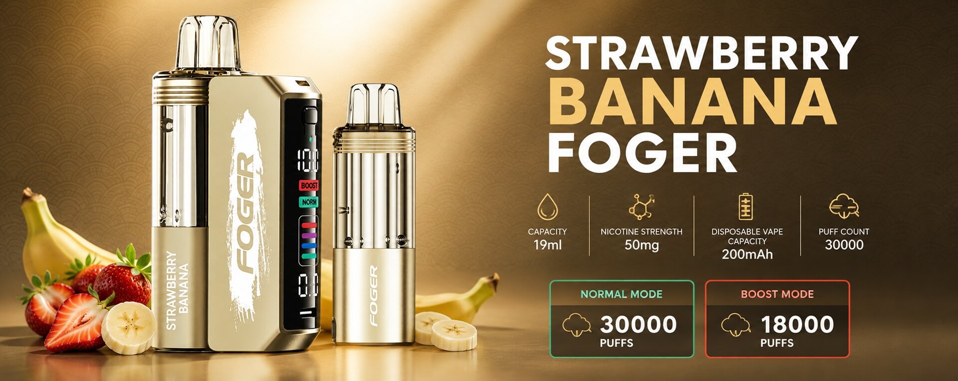 Strawberry Banana Foger Features