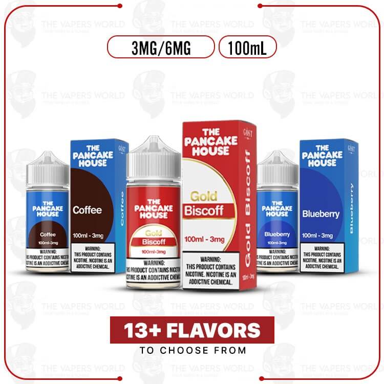 The Pancake House 100mL E-Liquid You can shop The Pancake House 100ml E-Juice online from The Vapers World.